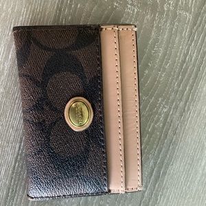 Coach Signature Brown Vachetta gold Credit Card Case NWOT